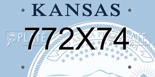 772X74 Kansas License Plate