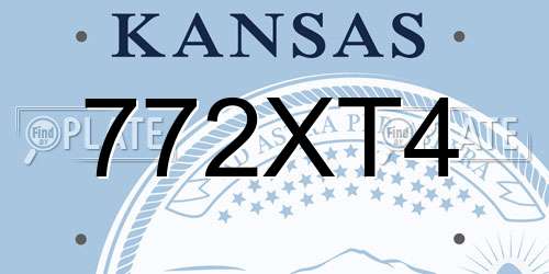772XT4 Kansas License Plate