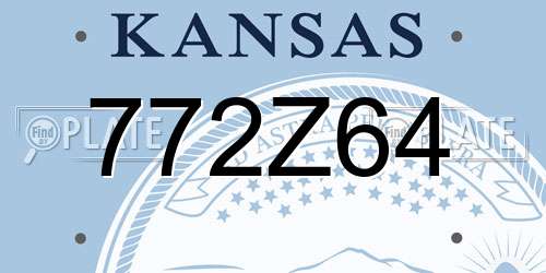 772Z64 Kansas License Plate