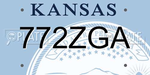 772ZGA Kansas License Plate