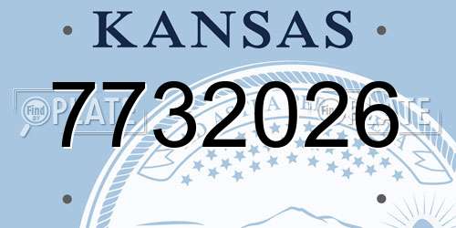 7732026 Kansas License Plate
