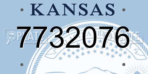 7732076 Kansas License Plate