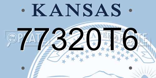 77320T6 Kansas License Plate