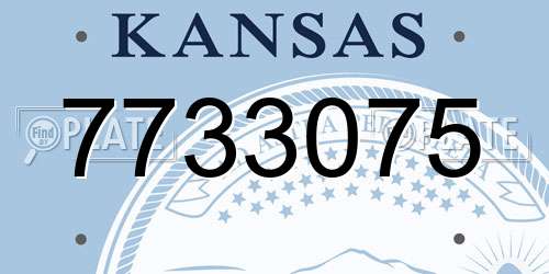 7733075 Kansas License Plate