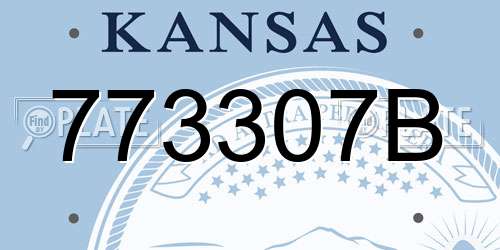 773307B Kansas License Plate