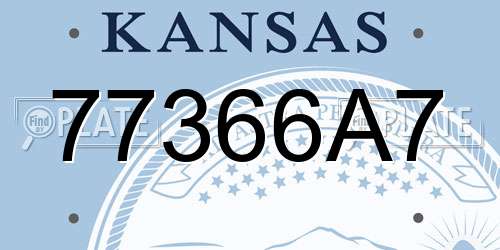 77366A7 Kansas License Plate