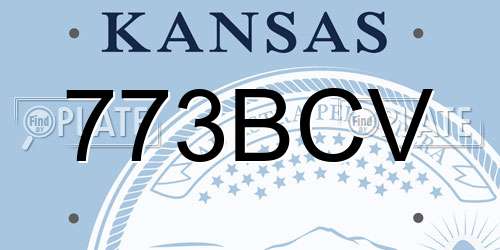 773BCV Kansas License Plate
