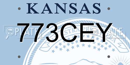 773CEY Kansas License Plate