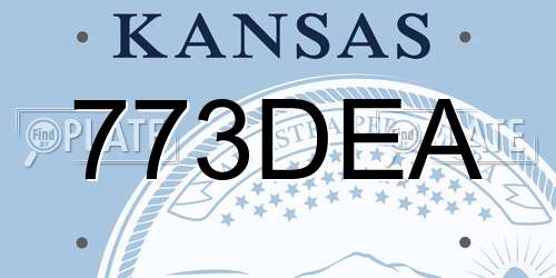 773DEA Kansas License Plate