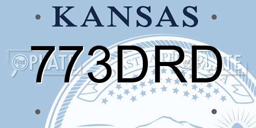 773DRD Kansas License Plate