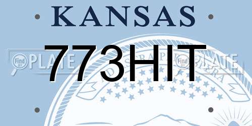 773HIT Kansas License Plate