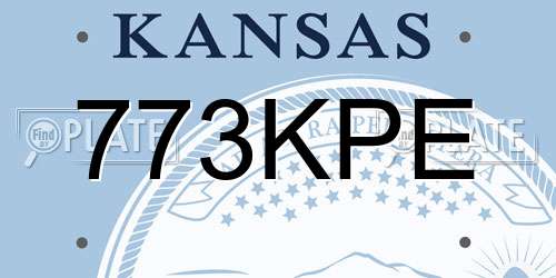 773KPE Kansas License Plate