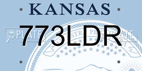 773LDR Kansas License Plate