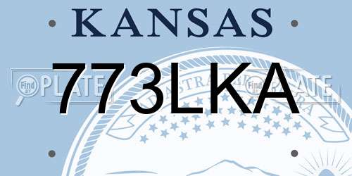 773LKA Kansas License Plate