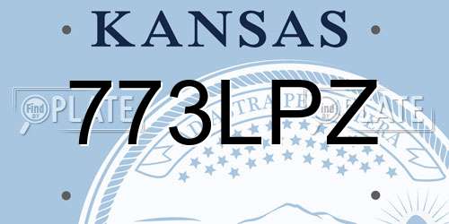 773LPZ Kansas License Plate