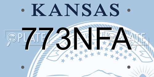773NFA Kansas License Plate