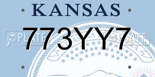 773YY7 Kansas License Plate