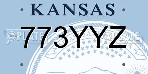 773YYZ Kansas License Plate