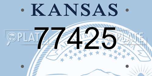 77425 Kansas License Plate