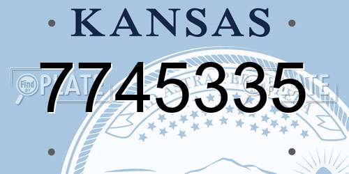 7745335 Kansas License Plate