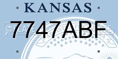 7747ABF Kansas License Plate