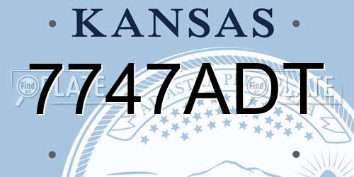 7747ADT Kansas License Plate