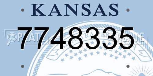 7748335 Kansas License Plate