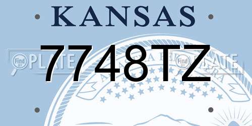 7748TZ Kansas License Plate