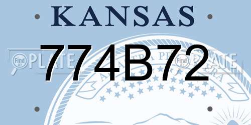 774B72 Kansas License Plate