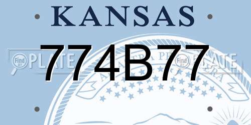 774B77 Kansas License Plate