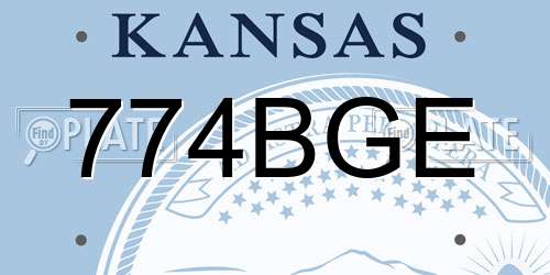 774BGE Kansas License Plate