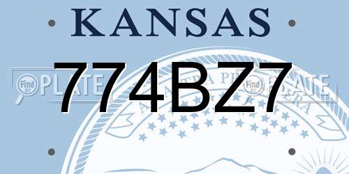 774BZ7 Kansas License Plate