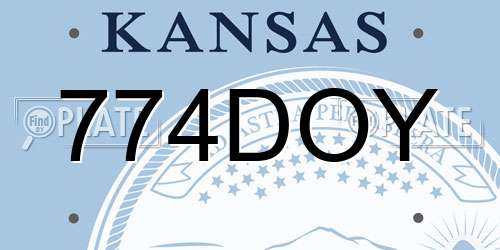 774DOY Kansas License Plate