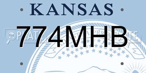 774MHB Kansas License Plate
