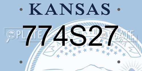 774S27 Kansas License Plate