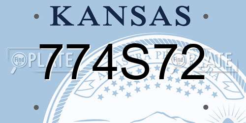 774S72 Kansas License Plate
