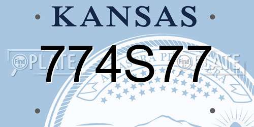 774S77 Kansas License Plate