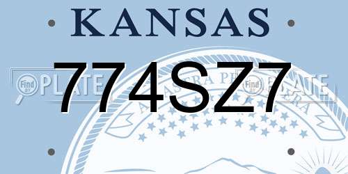 774SZ7 Kansas License Plate