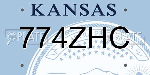 774ZHC Kansas License Plate