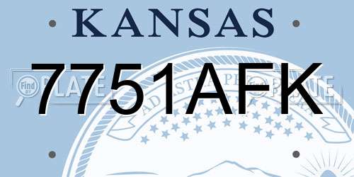7751AFK Kansas License Plate