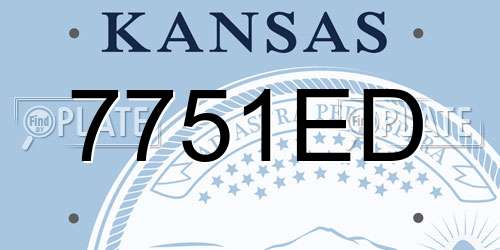 7751ED Kansas License Plate