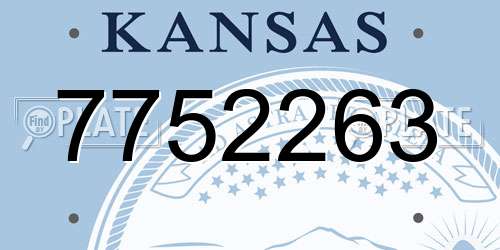 7752263 Kansas License Plate