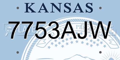 7753AJW Kansas License Plate
