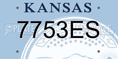 7753ES Kansas License Plate
