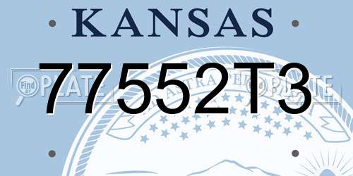 77552T3 Kansas License Plate