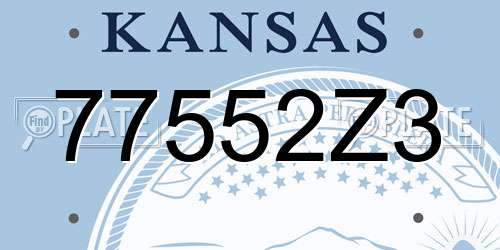 77552Z3 Kansas License Plate