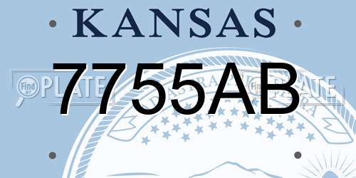7755AB Kansas License Plate