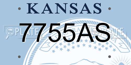 7755AS Kansas License Plate