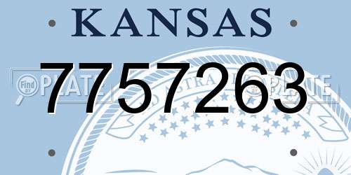 7757263 Kansas License Plate