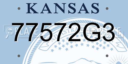 77572G3 Kansas License Plate
